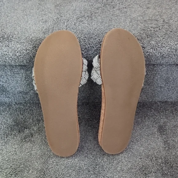 Steve Madden Silver Braided Slide Sandals - Picture 7 of 8